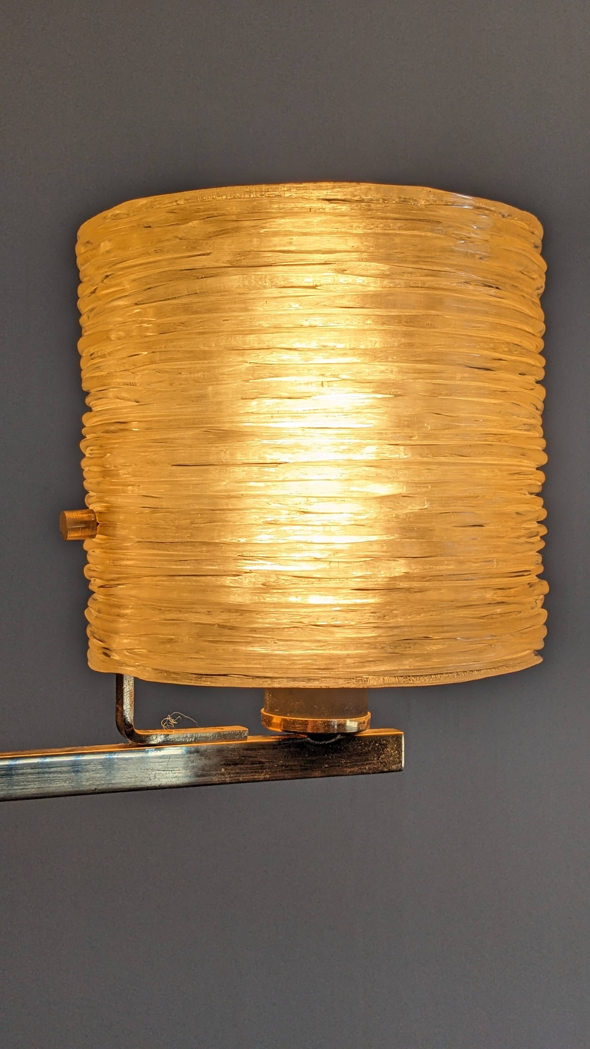Three-light chandelier in mother-of-pearl and brass, Maison Arlus, France, circa 1950.