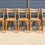 5 Baumann chairs No. 19 in light beech.
