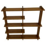 Vintage Wall shelf rack Pine wood 70s design