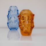 Vase en cristal fait main moderne du milieu du siècle en orange vif, Börne Augustsson