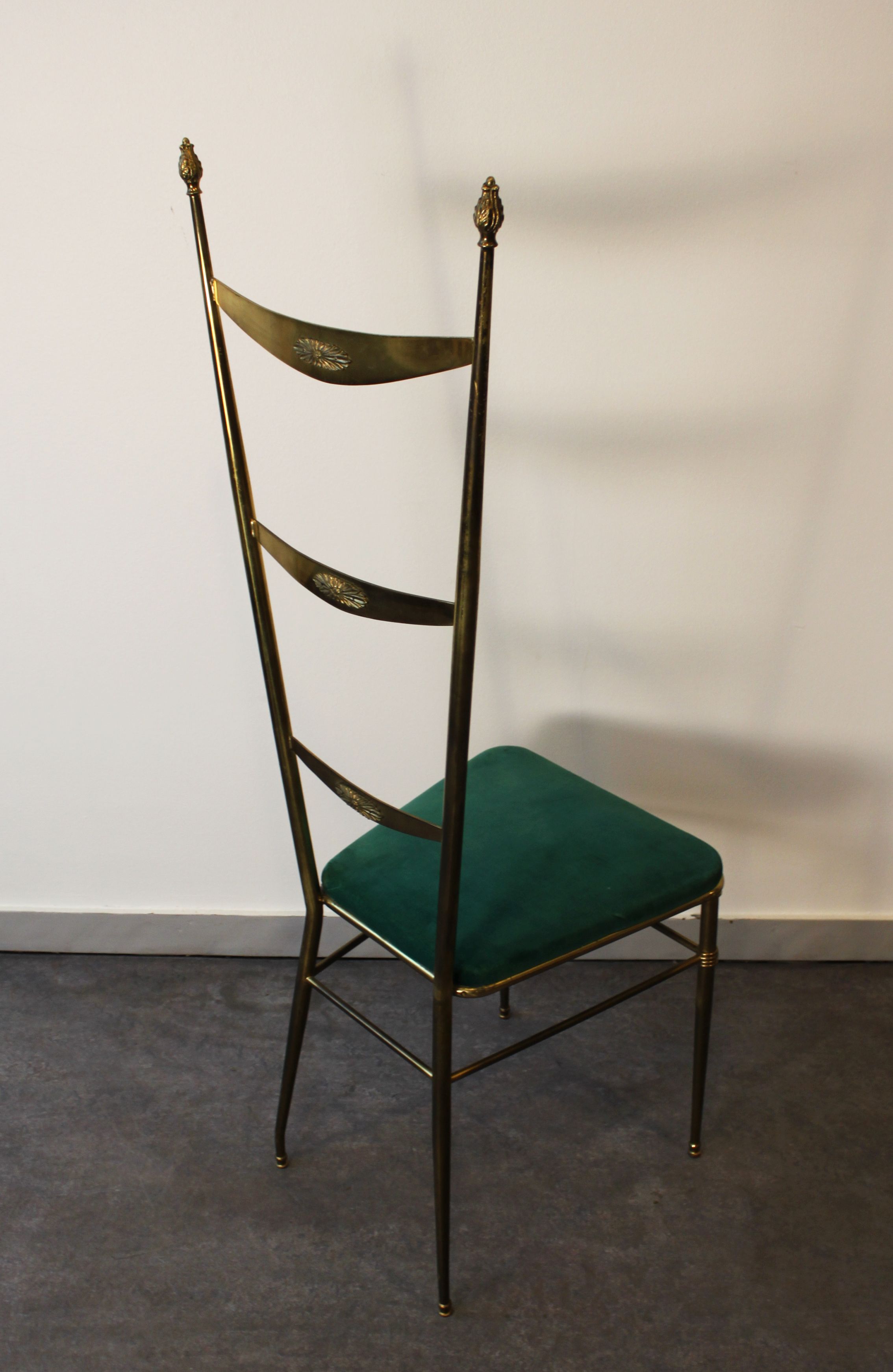High-back Chiavari chair by Gaetano Descalzi, Italy, 1950
