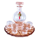 Rosé liqueur service in Hartzvillier crystal, handmade in France