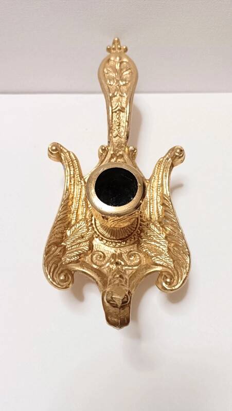 Peacock candle holder in gilded brass 1970