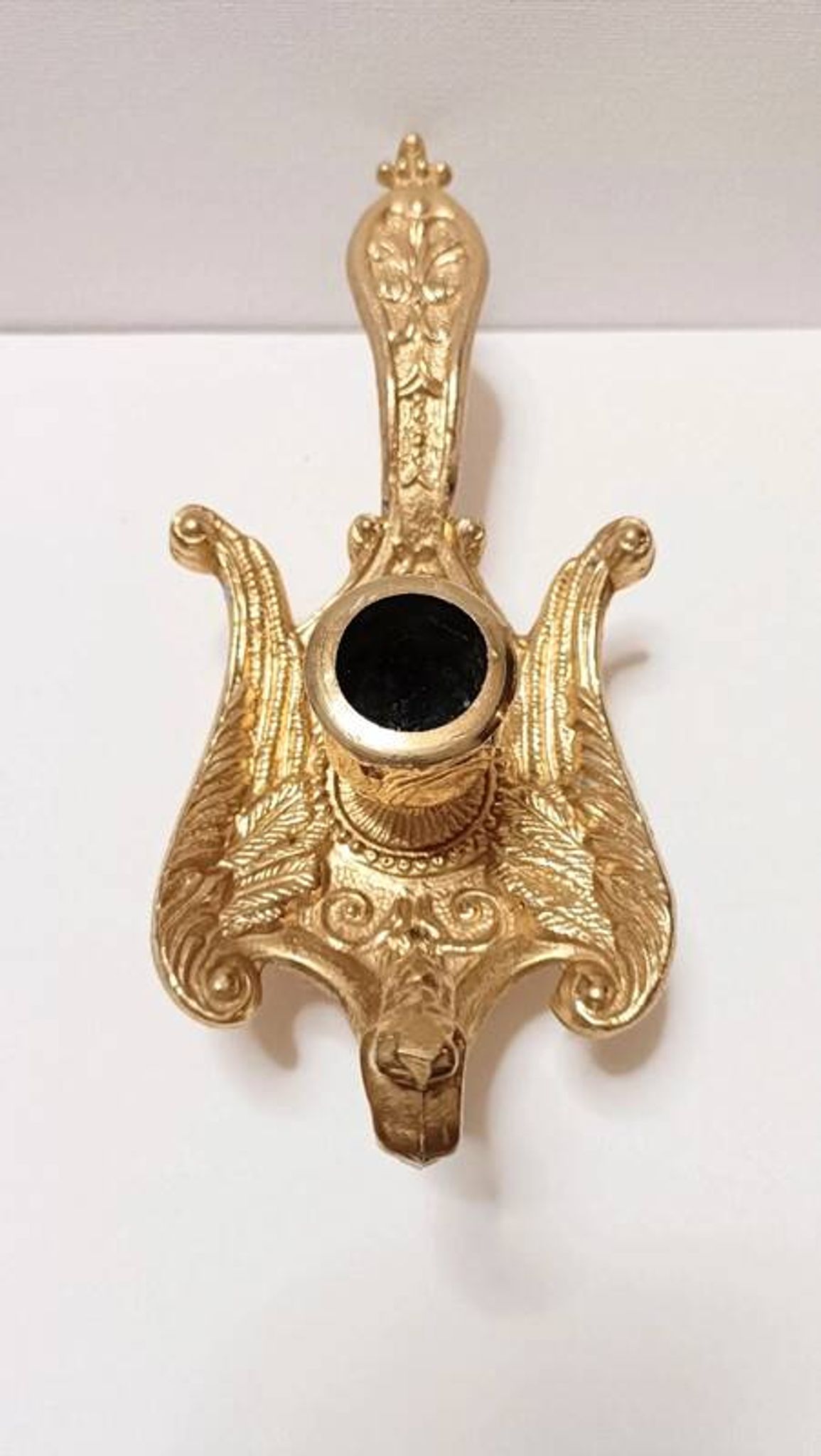 Peacock candle holder in gilded brass 1970