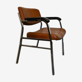 Fauteuil vintage marron et noir 1970