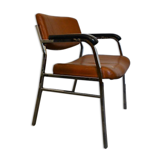 Fauteuil vintage marron et noir 1970