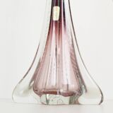 Vintage French crystal glass table lamp in the style of Val Saint Lambert