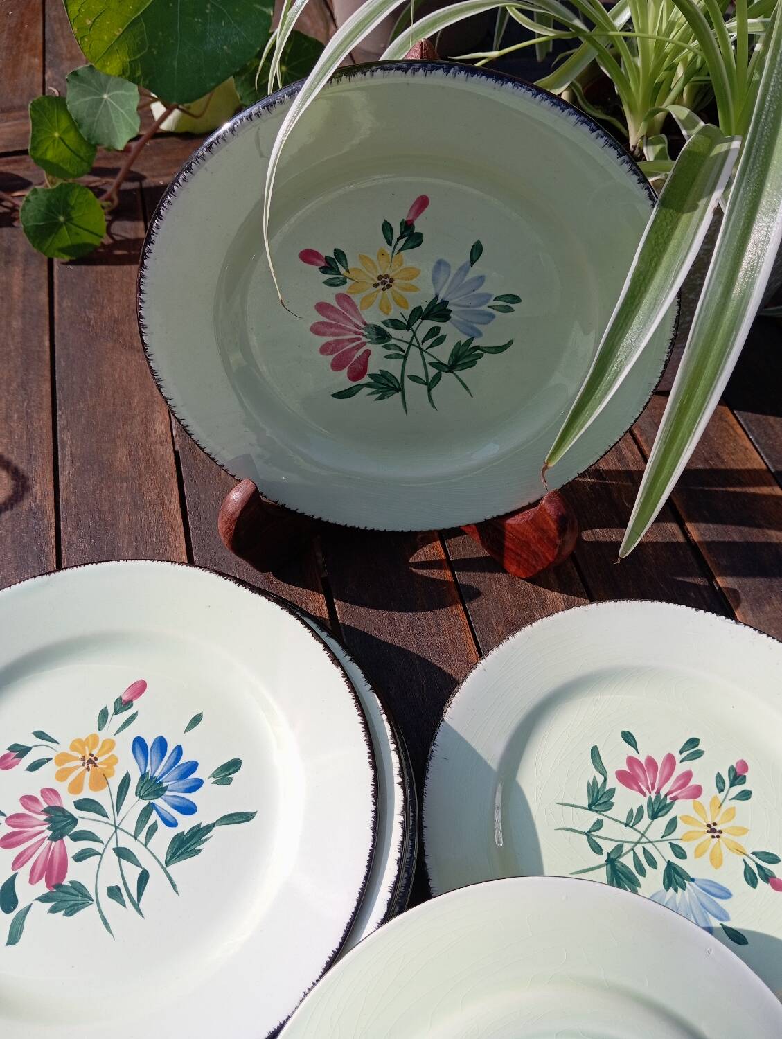 8 dessert plates with flower decoration, Anjou model from Niderviller