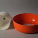 Fagerhults Belysning Pendant Lamp, Orange & White Acrylic, 1960s Space Age Design, Sweden