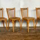 Set of 4 chairs Bistro Baumann wooden clear years 1950-1960