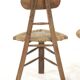 Ensemble de 2 chaises tripodes brutalistes