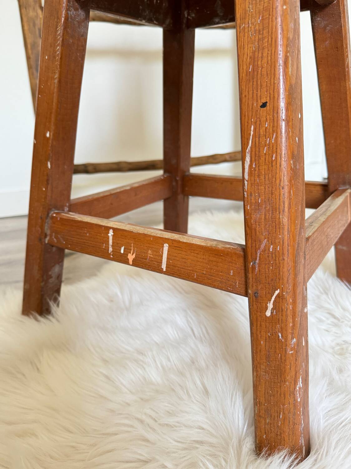 Old wooden painter's stool