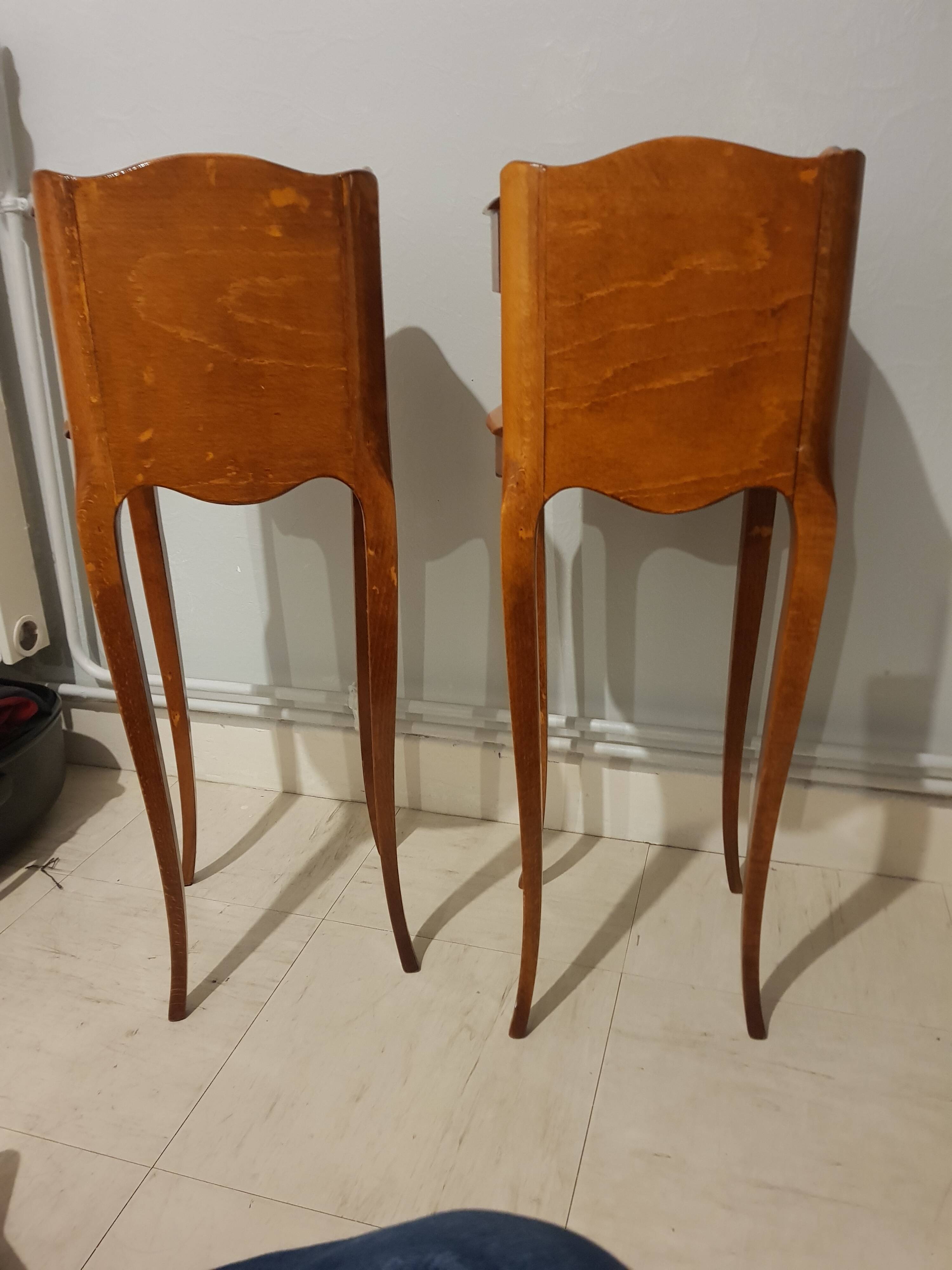 Pair of narrow bedsides Louis XV style