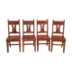 Set of 4 chairs in solid mahogany, vintage Art Nouveau, 1900