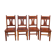 Set of 4 chairs in solid mahogany, vintage Art Nouveau, 1900