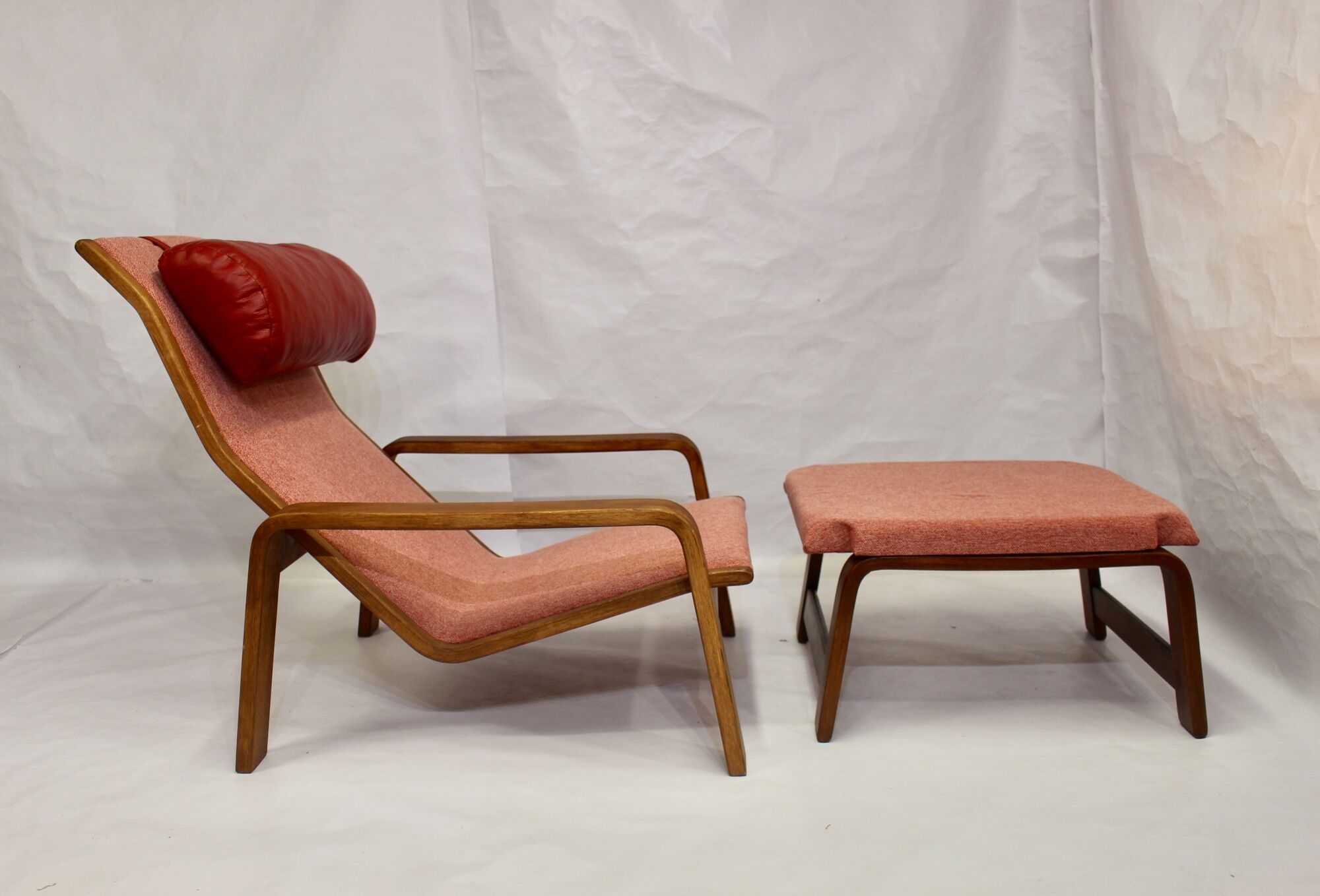 Pulkka chair and ottoman by Ilmari Lappalainen for Asko, 1963