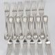 Twelve large table forks Christofle Marly, silver-plated metal.
