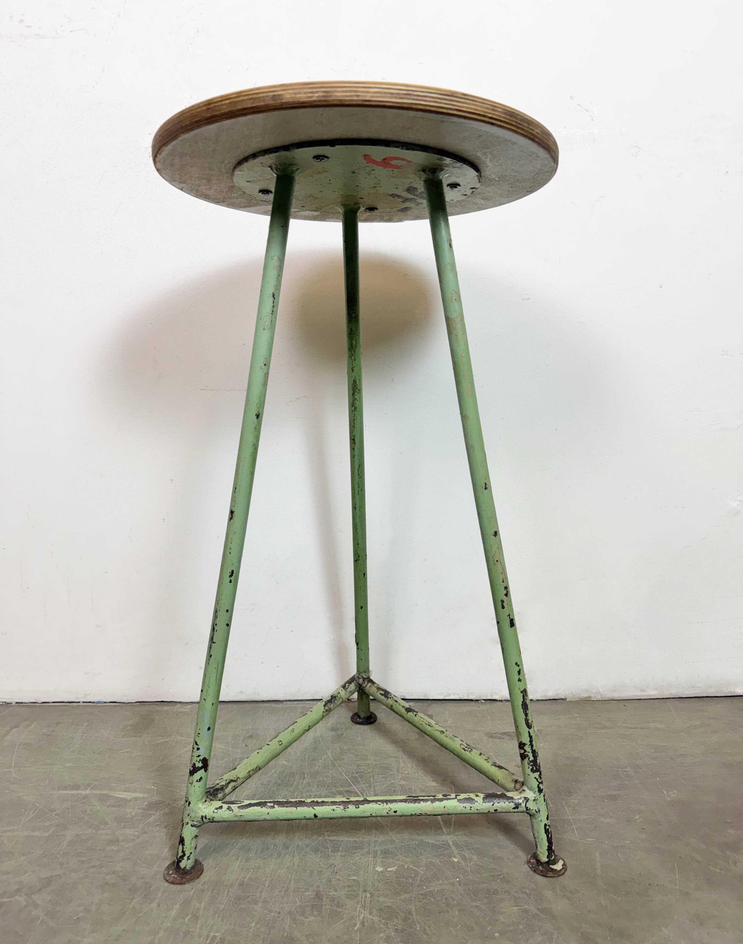 Green Industrial Workshop Stool, 1960s