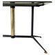 Vintage coffee table with smoked glass top and iron and brass base, Italy 1960s