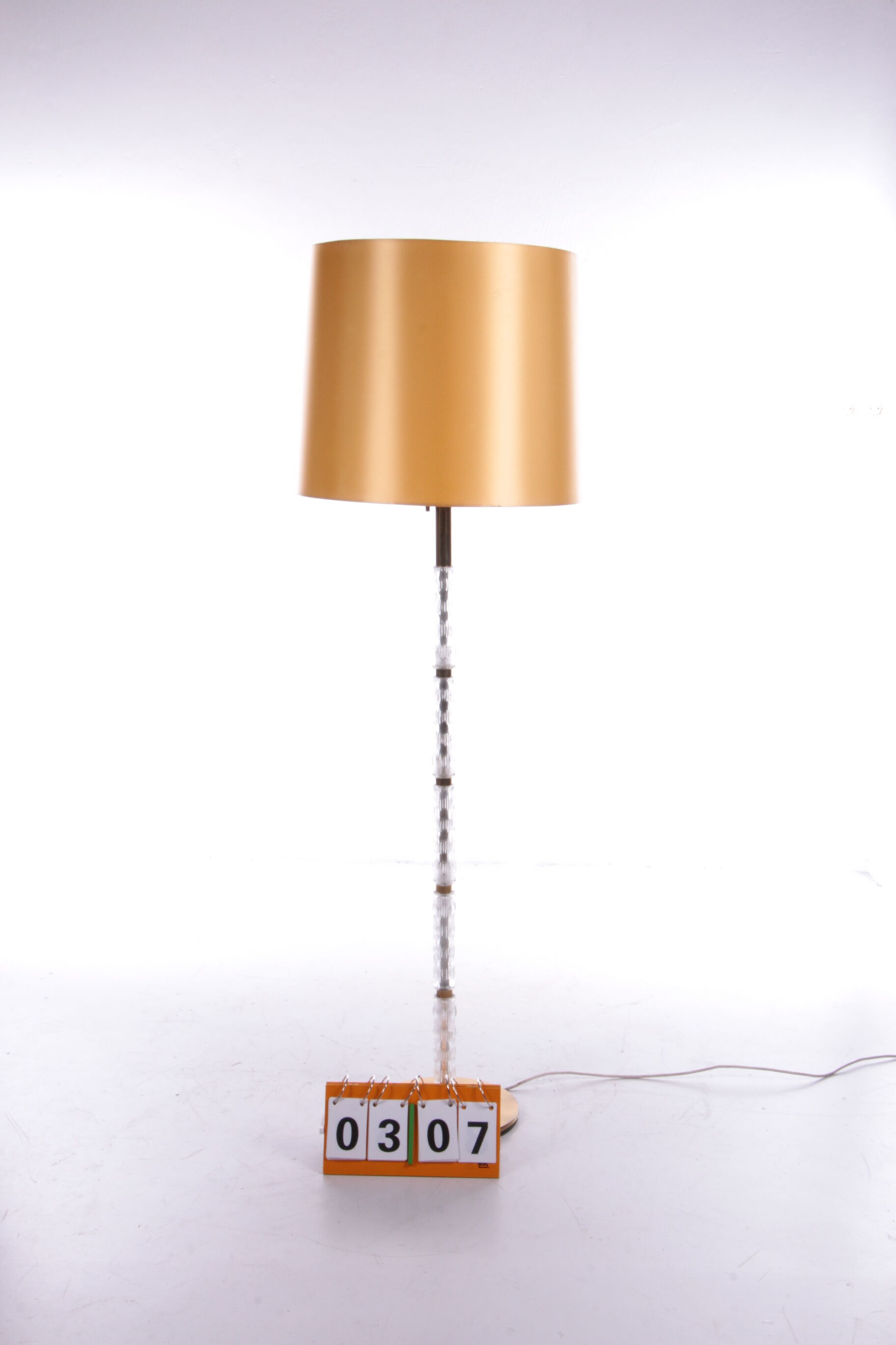 Floor lamp with glass tubes and brass details, 1960s
