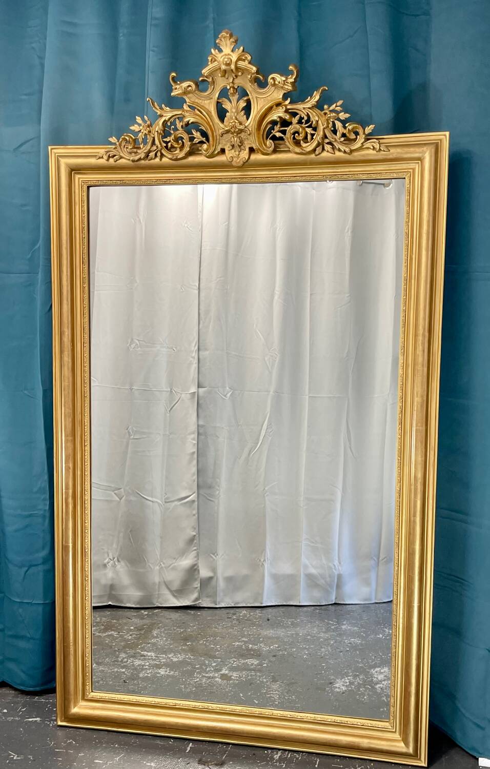 Large old 19th century mirror high 196x 112 cm superb condition