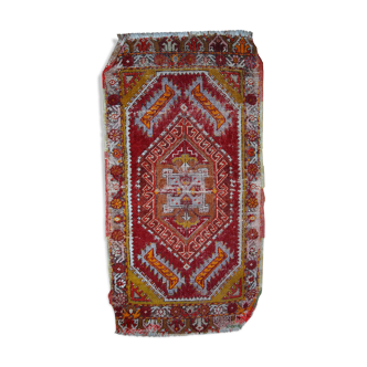 Old turkish carpet yastik handmade 44cm x 86cm 1920s, 1c371