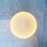 Vintage Murano glass egg floor lamp whirlpool by Vetri Murano