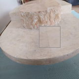 Oval coffee table in peirre and marble