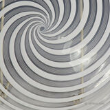 Large Murano glass art plate with filigree from the 19th century.