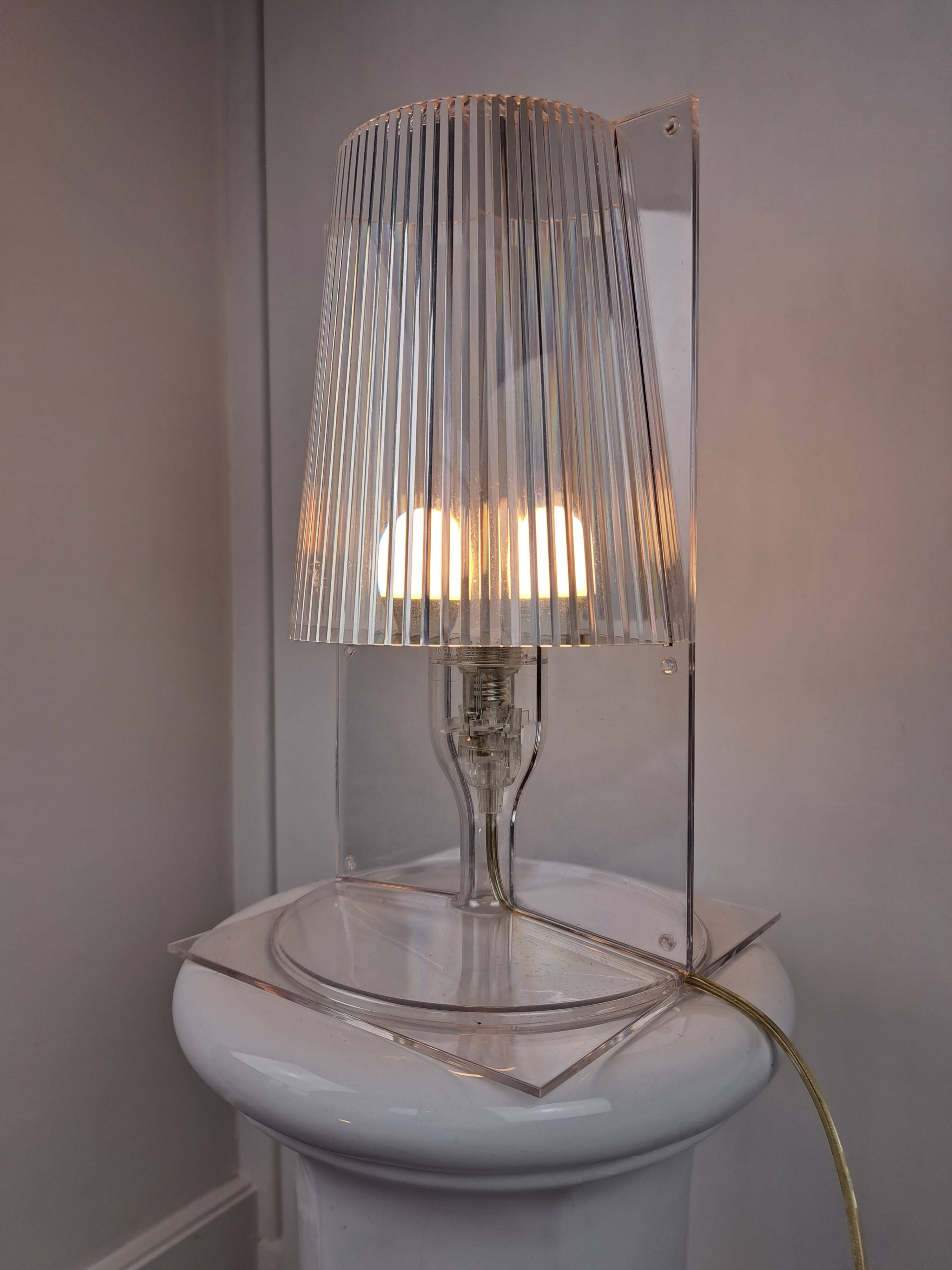 Pair of vintage Take plexiglass bedside lamps by Kartell