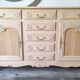 Low buffet in renovated solid cherry wood – Revisited Louis XV style – 250 cm