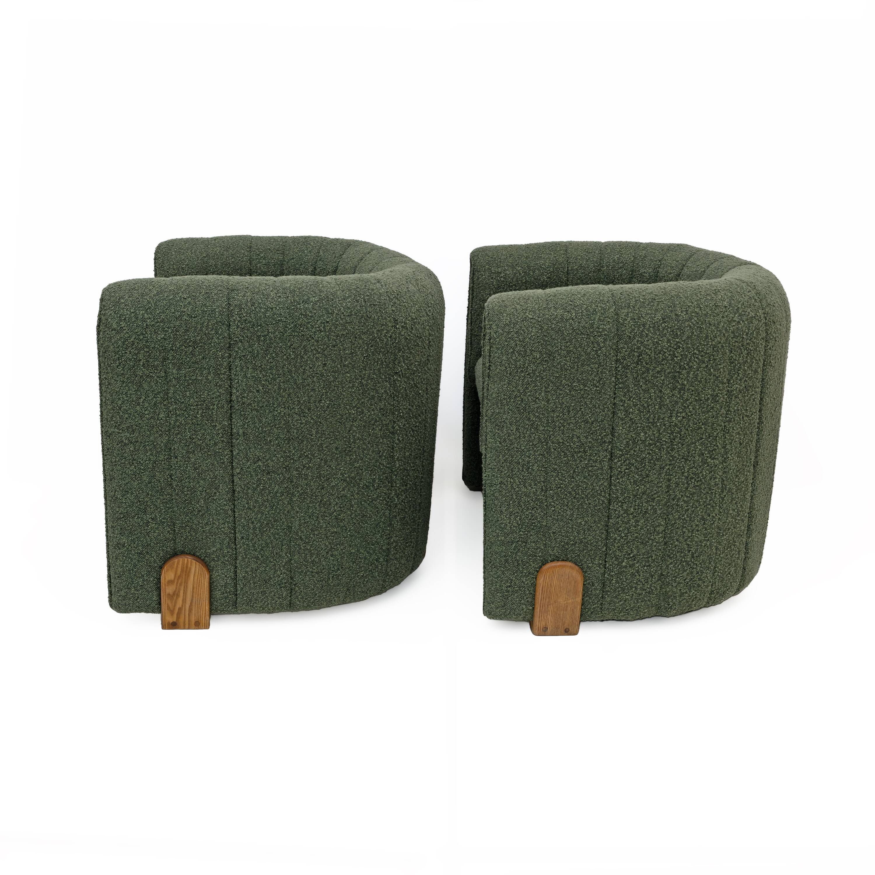Pair of Italian Design Bouclè Armchairs