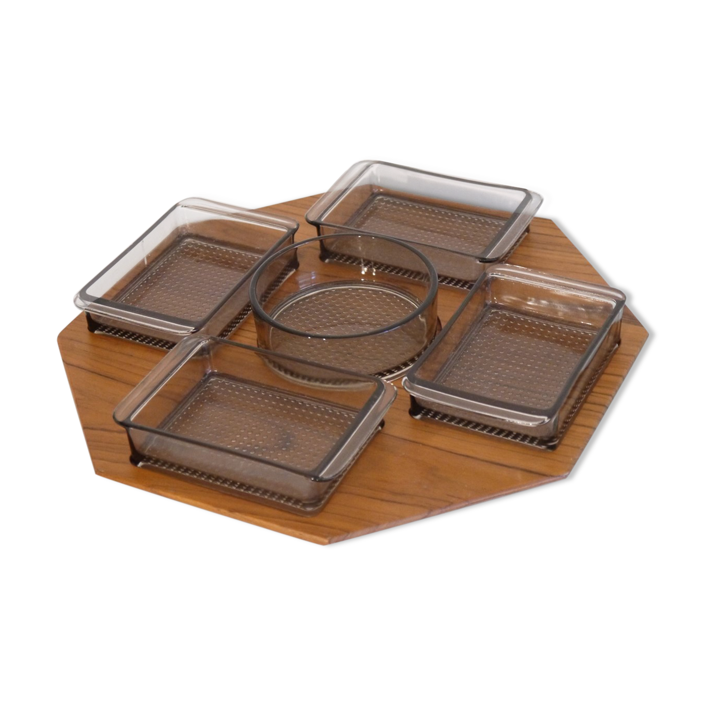 Karl Holmberg's vintage teak and glass tray