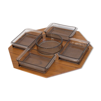 Karl Holmberg's vintage teak and glass tray