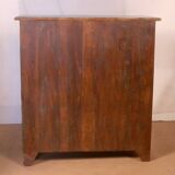 Ancien vaisselier en teck birman patine bleue-blanche d'origine