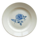 Large round stoneware serving platter from Digoin with a blue rose motif