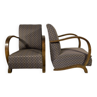 Pair of club-style armchairs