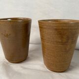 Ensemble de 2 mugs tasses verre en grès Digoin