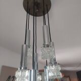 Chandelier, 7-light cascade suspension.