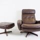 Madsen & Schubell leather armchair with ottoman for Bovenkamp