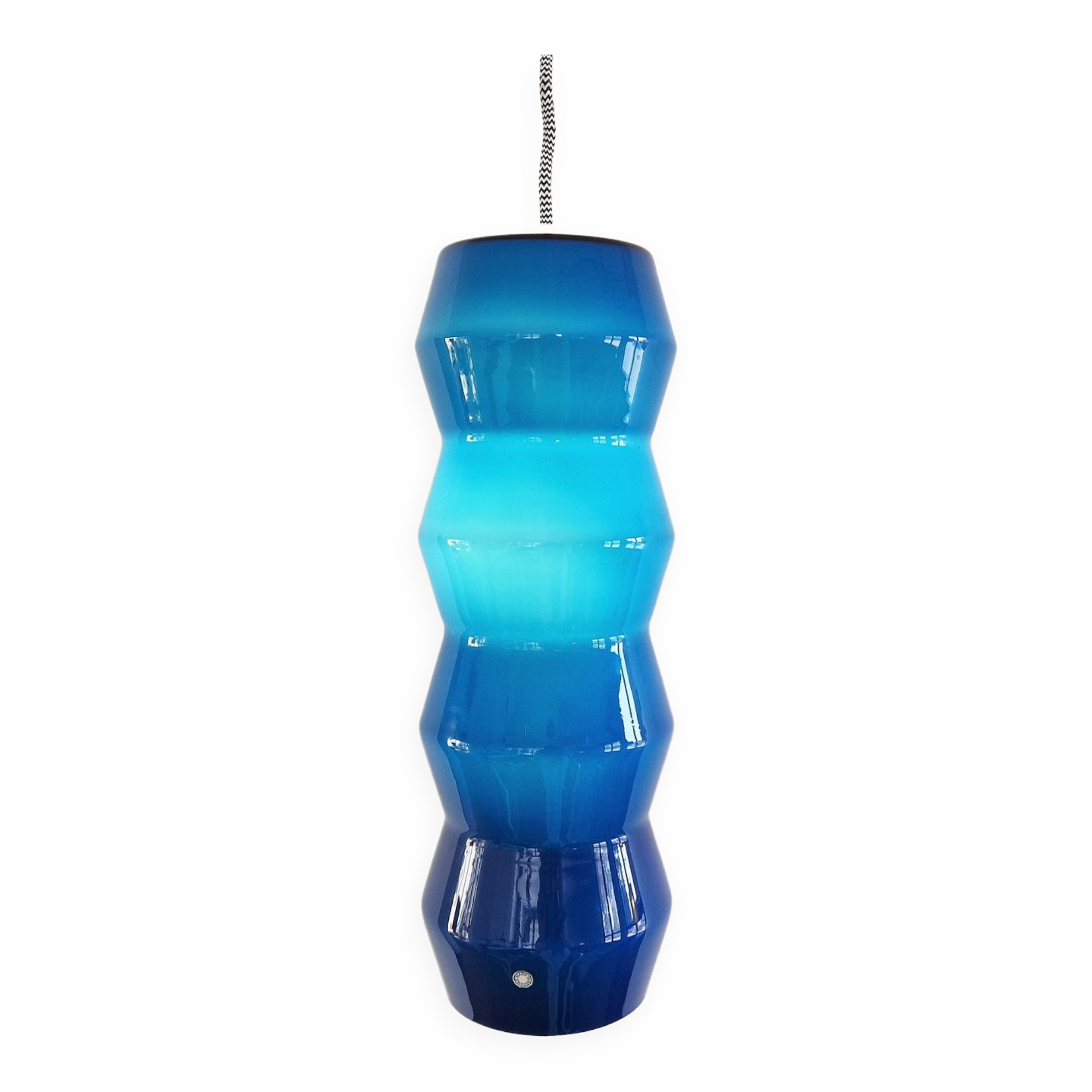 Blue colored Murano glass pendant lamp, Sweden 1960's