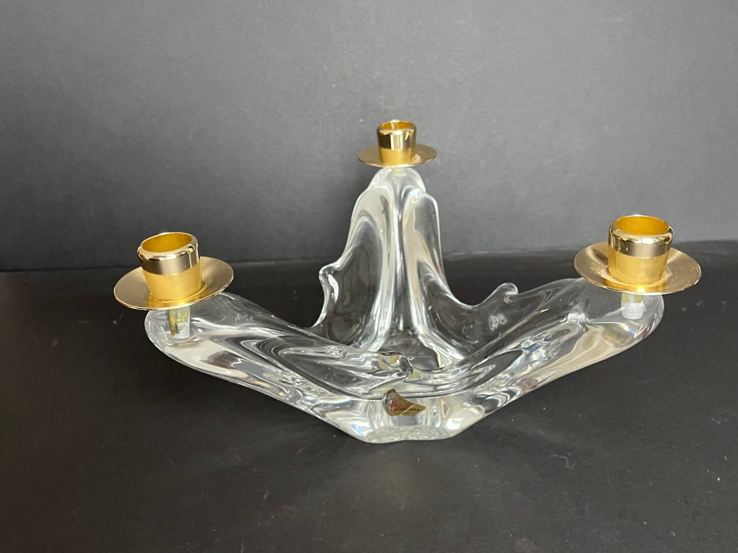 SCHNEIDER 3-branched crystal candlestick