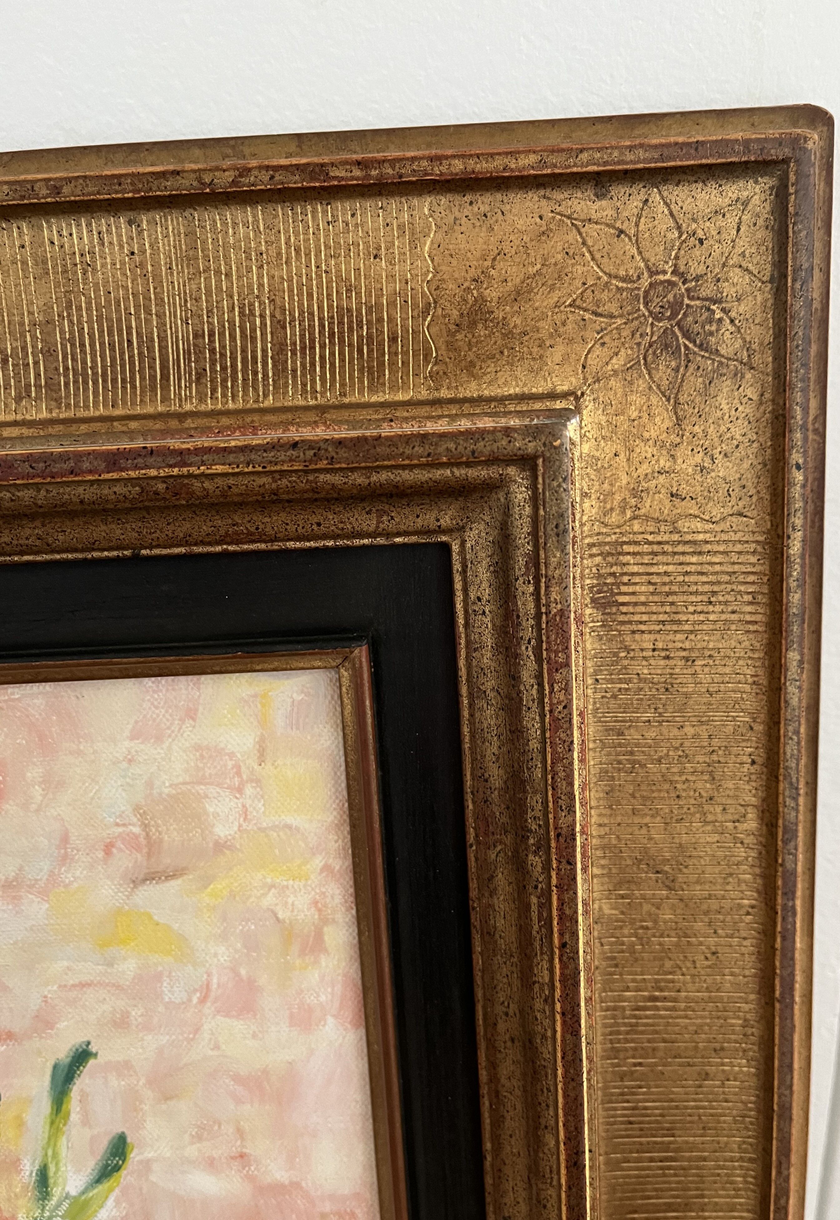 Oil on canvas, still life with bouquet of flowers