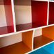 Wall-mounted or free-standing wooden locker shelf