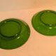 Set of 2 vintage green glass plates with dark rim – 1960s/70s