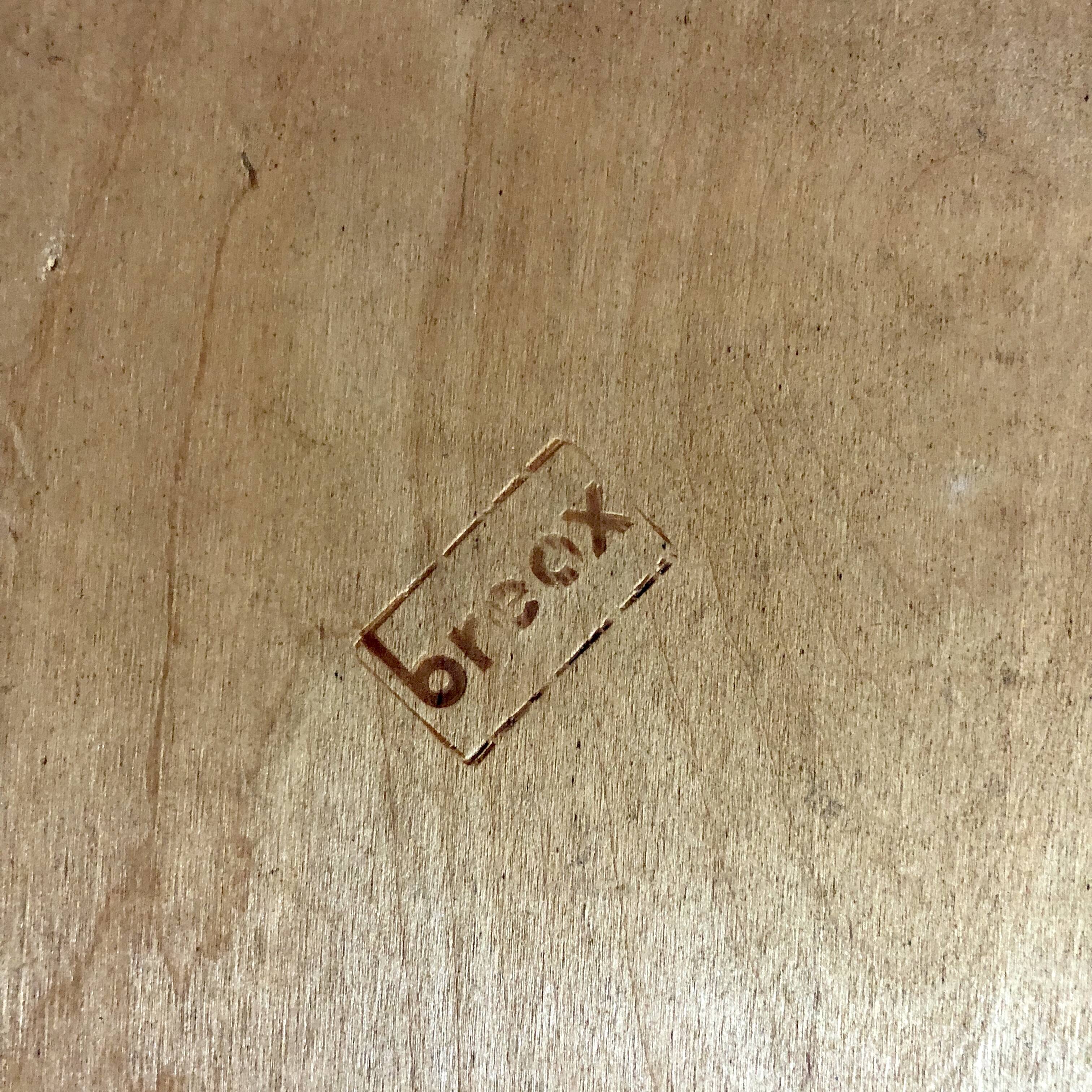 Set of 5 chairs in rosewood and leather seat BREOX edition - 1960