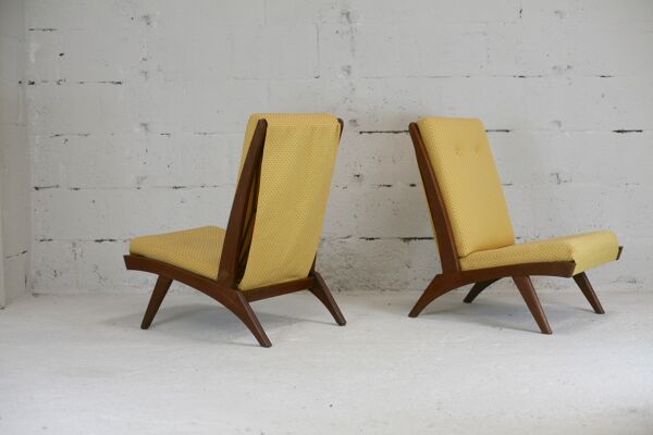 Paire de chauffeuses Free-Span FS 116, France, 1952