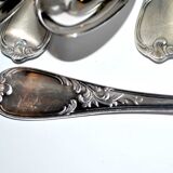 Series of 12 vintage tablespoons in silver metal ercuis