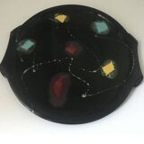 Vintage black ceramic pie dish