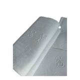 12 antique damask monogrammed napkins, 19th century